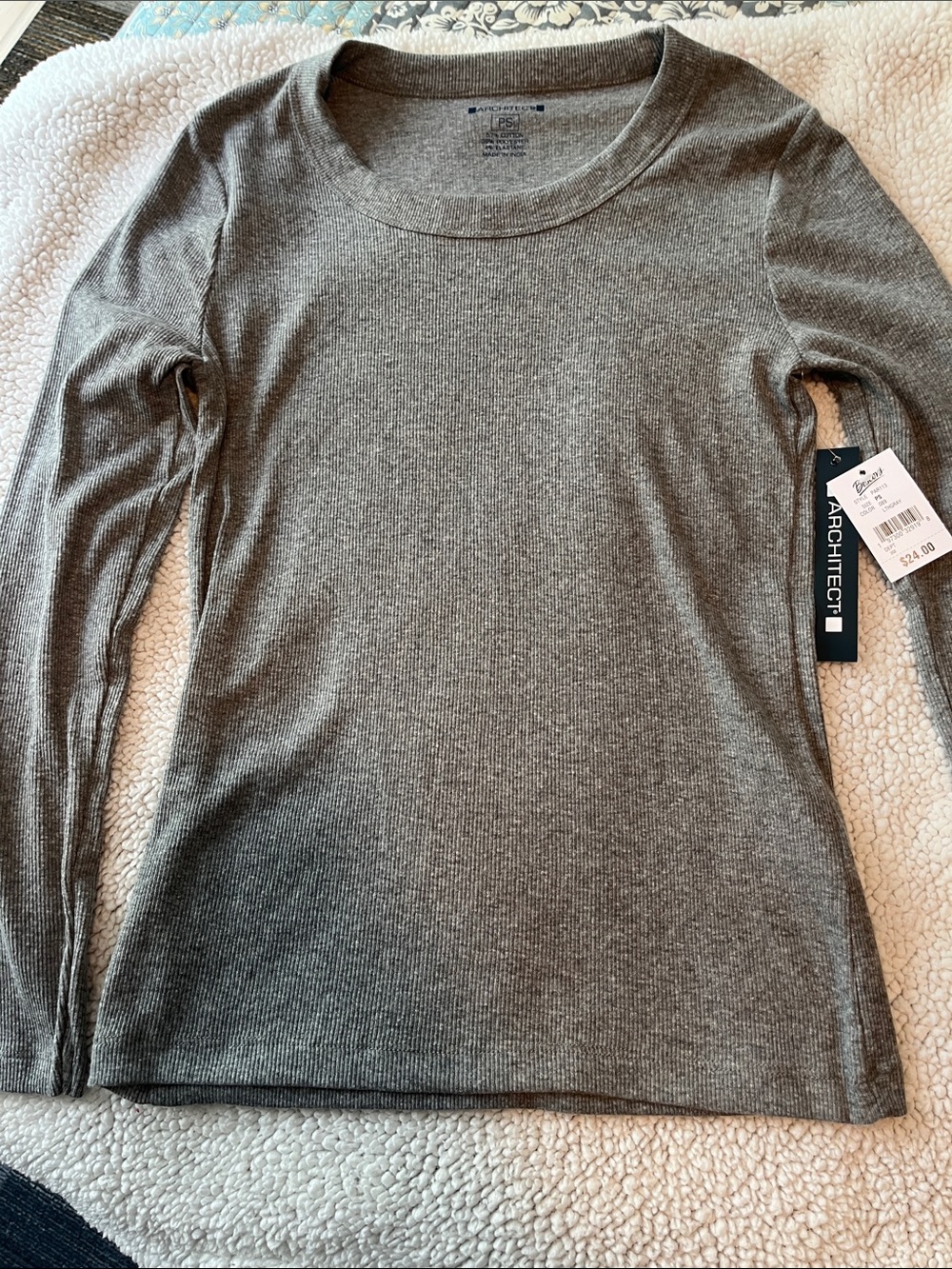 Women’s SP Architect Ribbed Crewneck Long-Sleeve Sweater - Gray